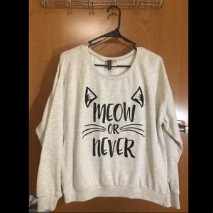 Meow or Never Crewneck Sweater